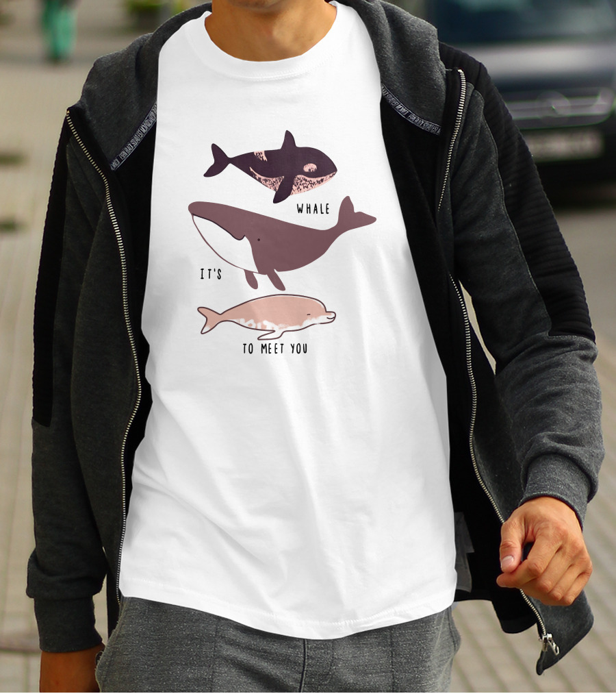 Whale It's To Meet You Playful Ocean Creatures T-Shirt