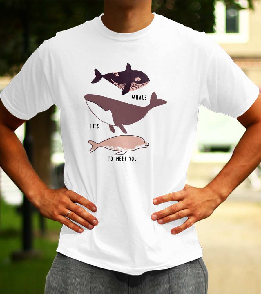 Whale It's To Meet You Playful Ocean Creatures T-Shirt