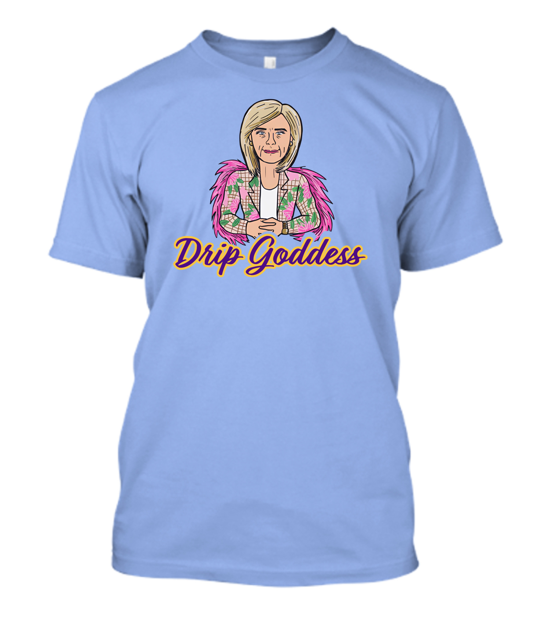 Store Drip Goddess Pink Feathered T-Shirt