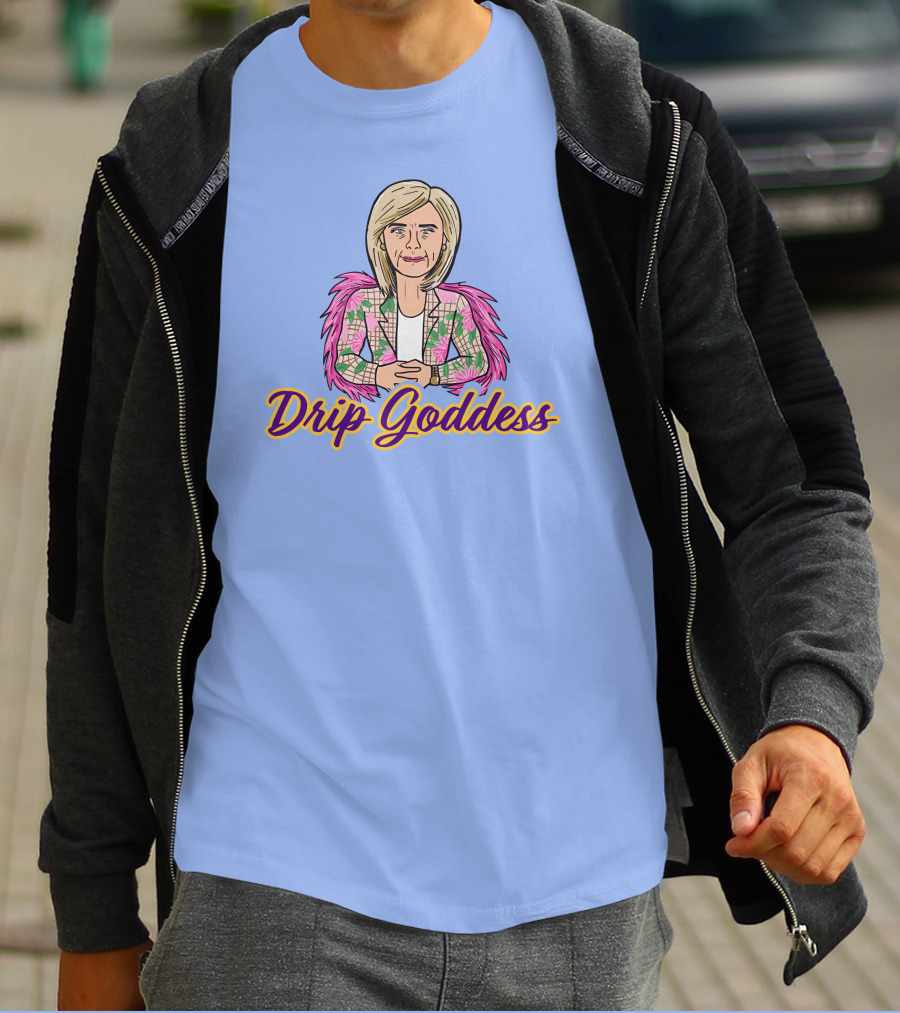 Store Drip Goddess Pink Feathered T-Shirt