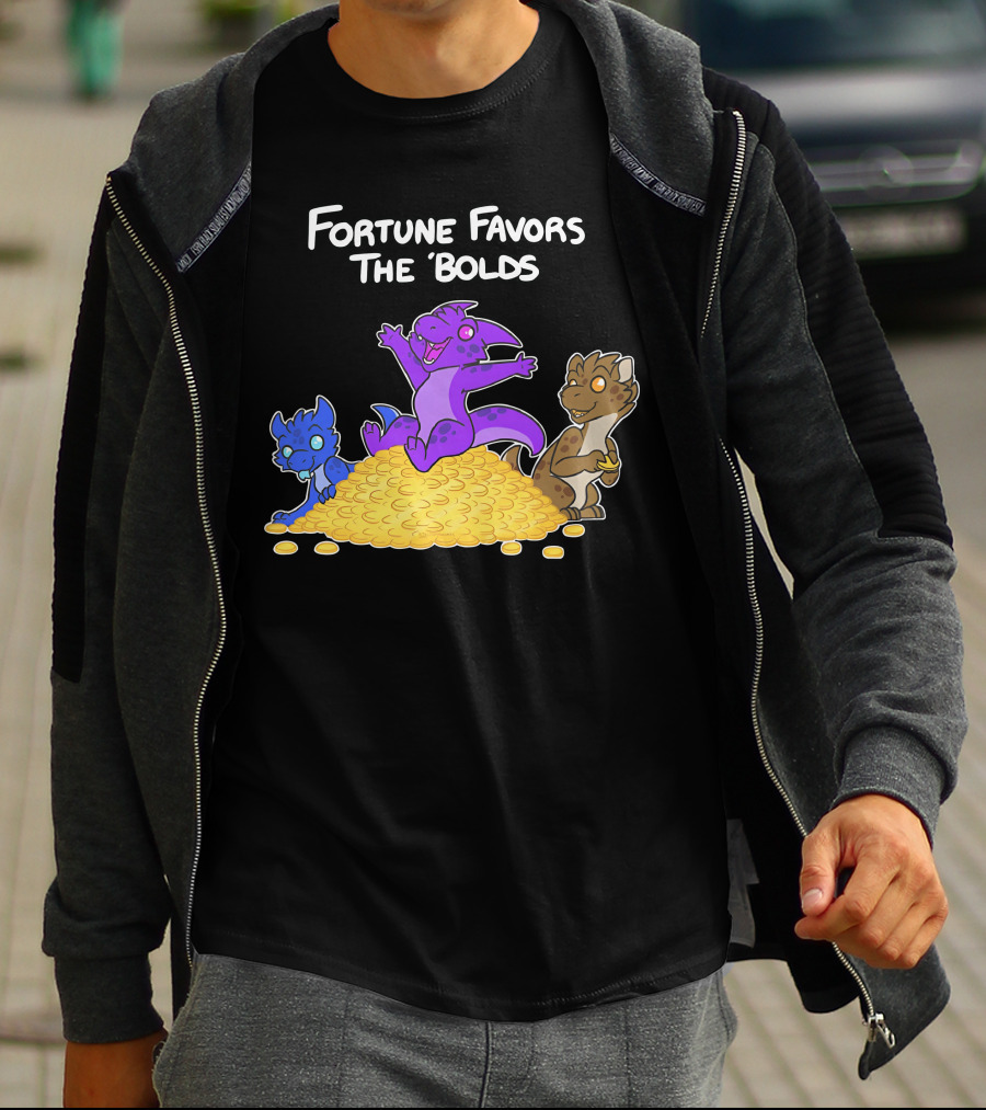 Fortune Favors The Bolds Felisrandomis Kobold Coin Pile T-Shirt