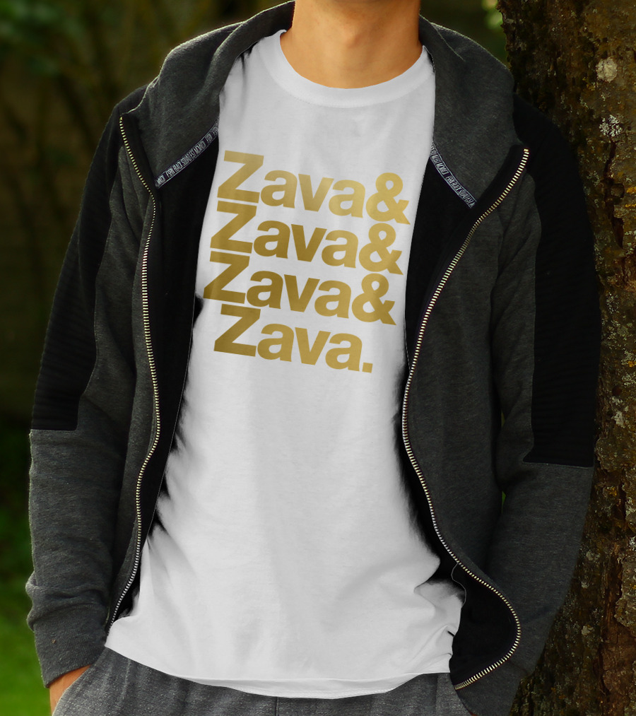 Zava Zava Zava Zava Gold Text Repetition T-Shirt
