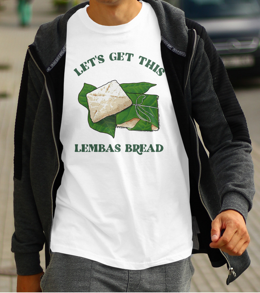 Let's Get This Lembas Bread Green Leaf Tolkien Reference T-Shirt