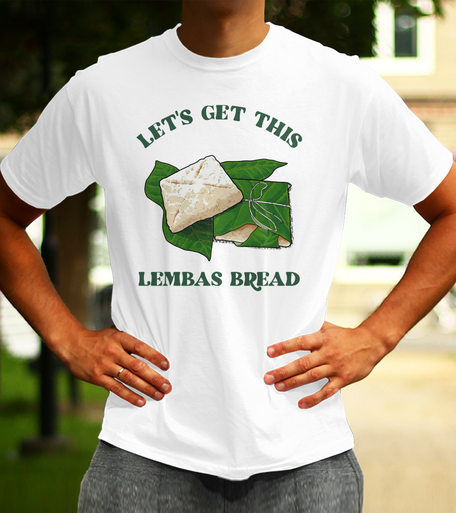 Let's Get This Lembas Bread Green Leaf Tolkien Reference T-Shirt