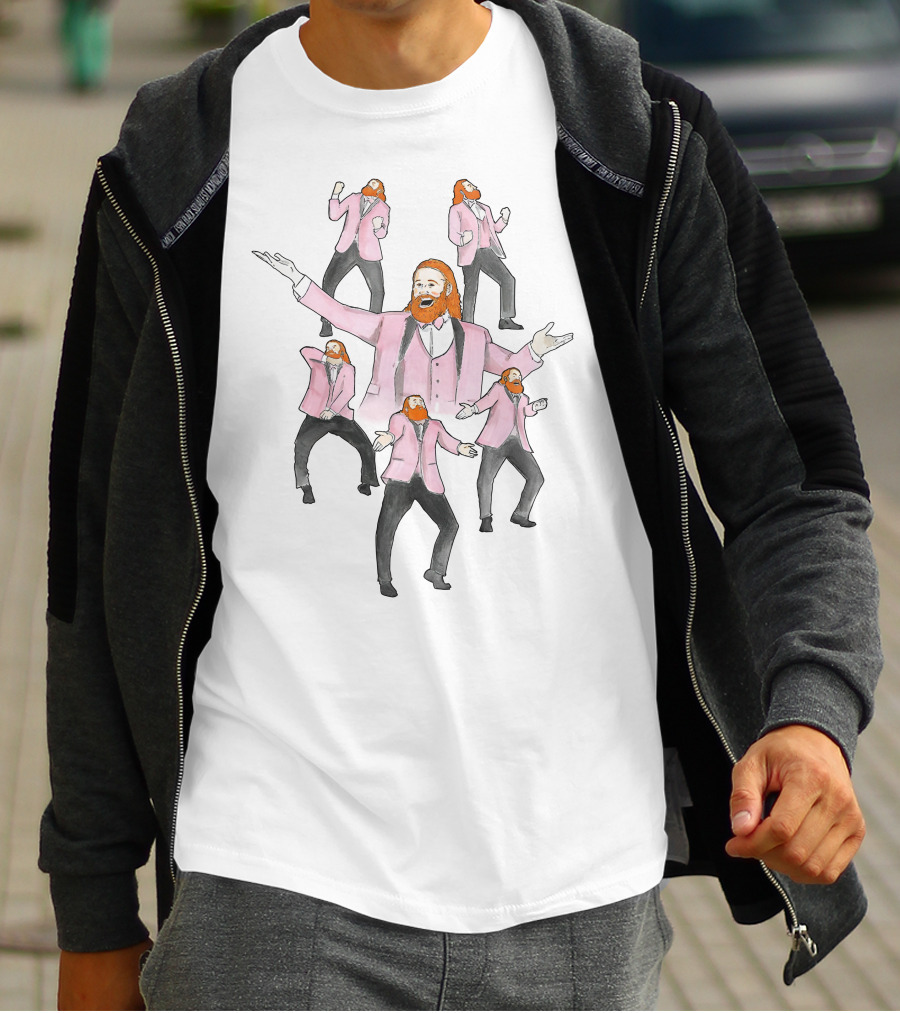 Cashwheelerftr Sami Zayn Dance Moves In Pink Suit T-Shirt