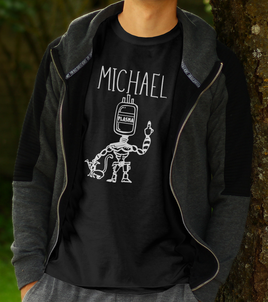 Zayn Malik Michael Plasma Robot With Cat T-Shirt
