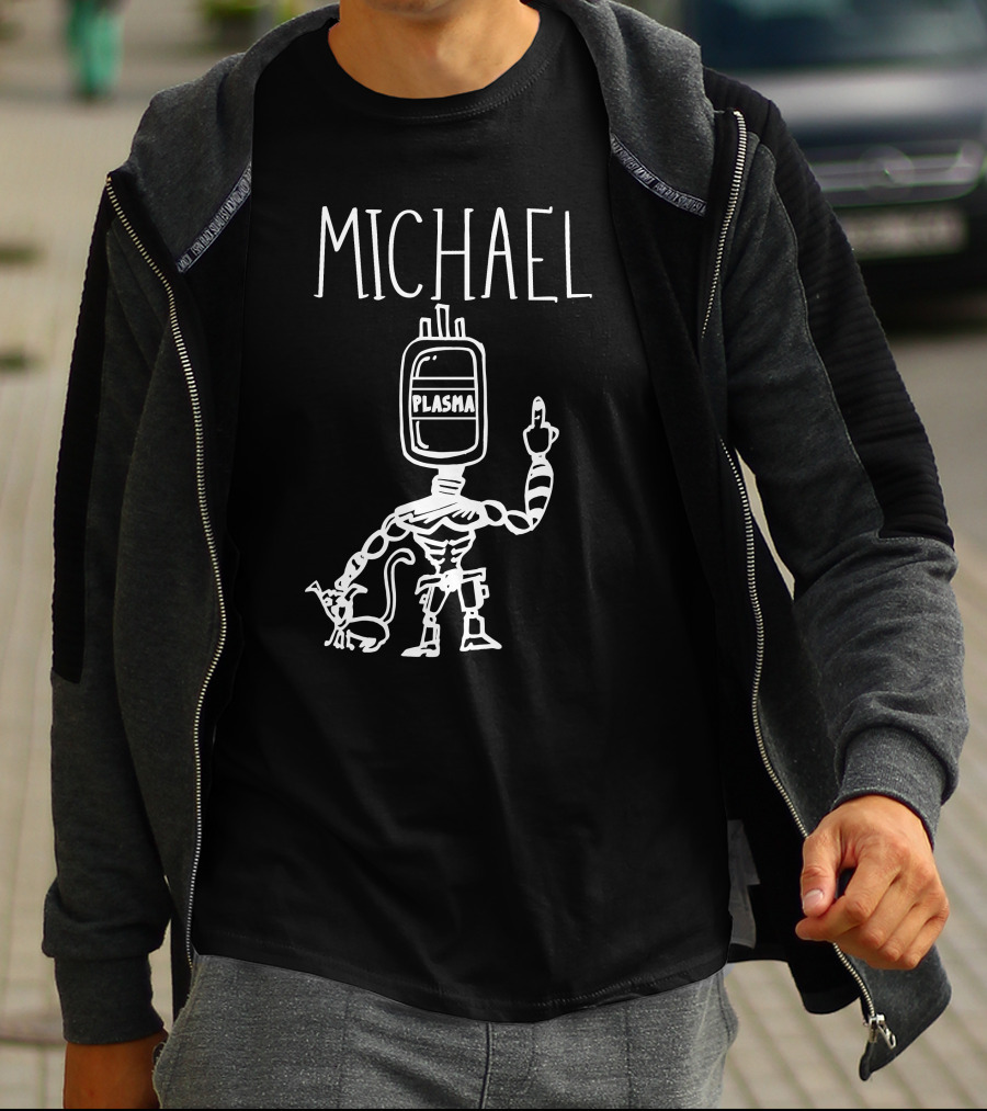 Zayn Malik Michael Plasma Robot With Cat T-Shirt
