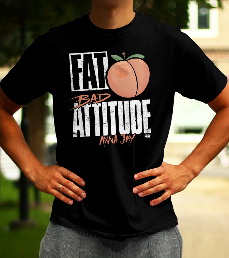 Fat Bad Attitude Anna Jay Aew Peach T-Shirt