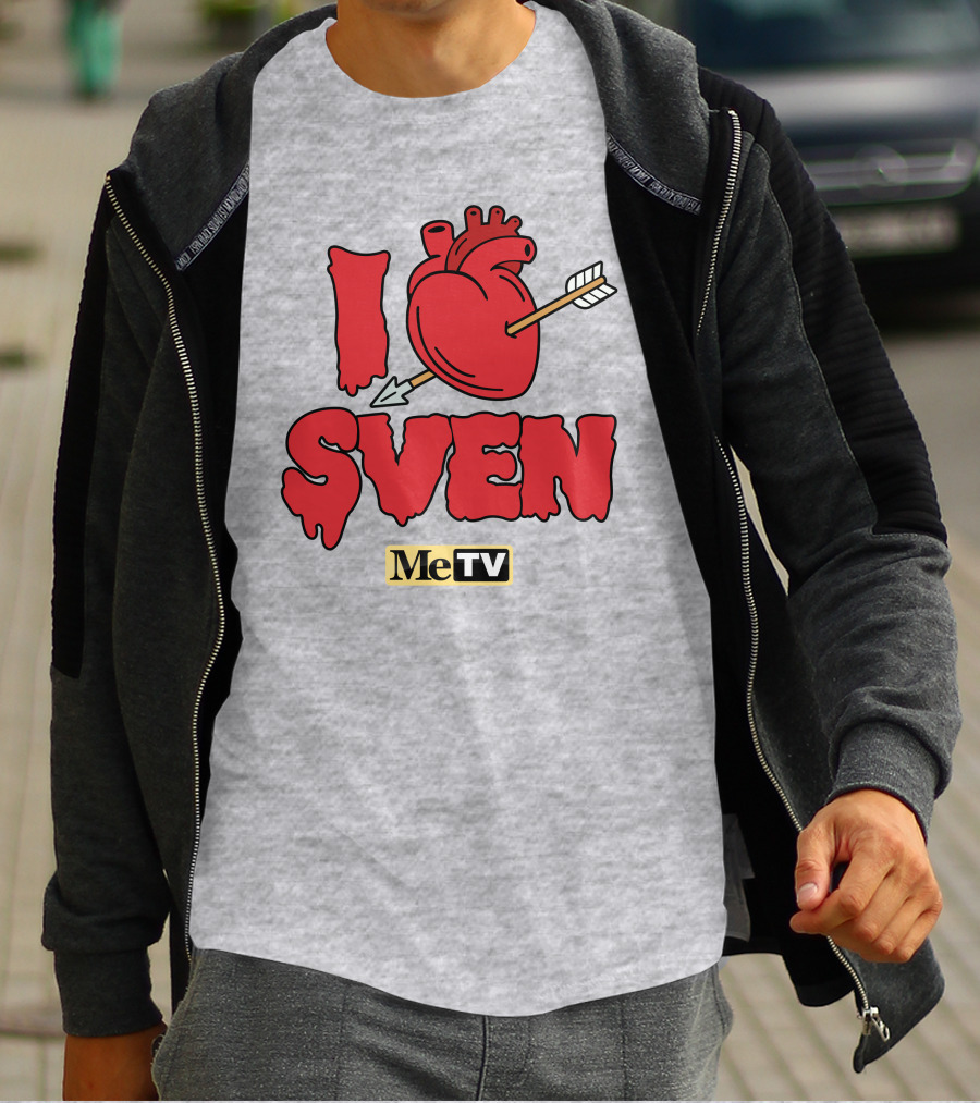MeTV Store I Heart Sven With Anatomical Heart And Arrow T-Shirt