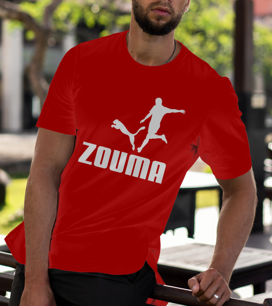 Zouma Player Silhouette With Cat Jumping T-Shirt