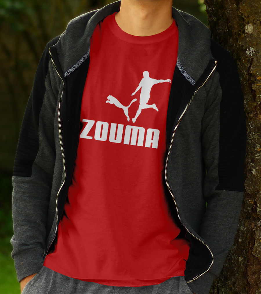 Zouma Player Silhouette With Cat Jumping T-Shirt
