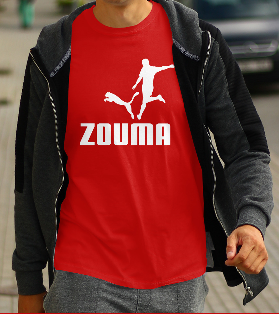 Zouma Player Silhouette With Cat Jumping T-Shirt