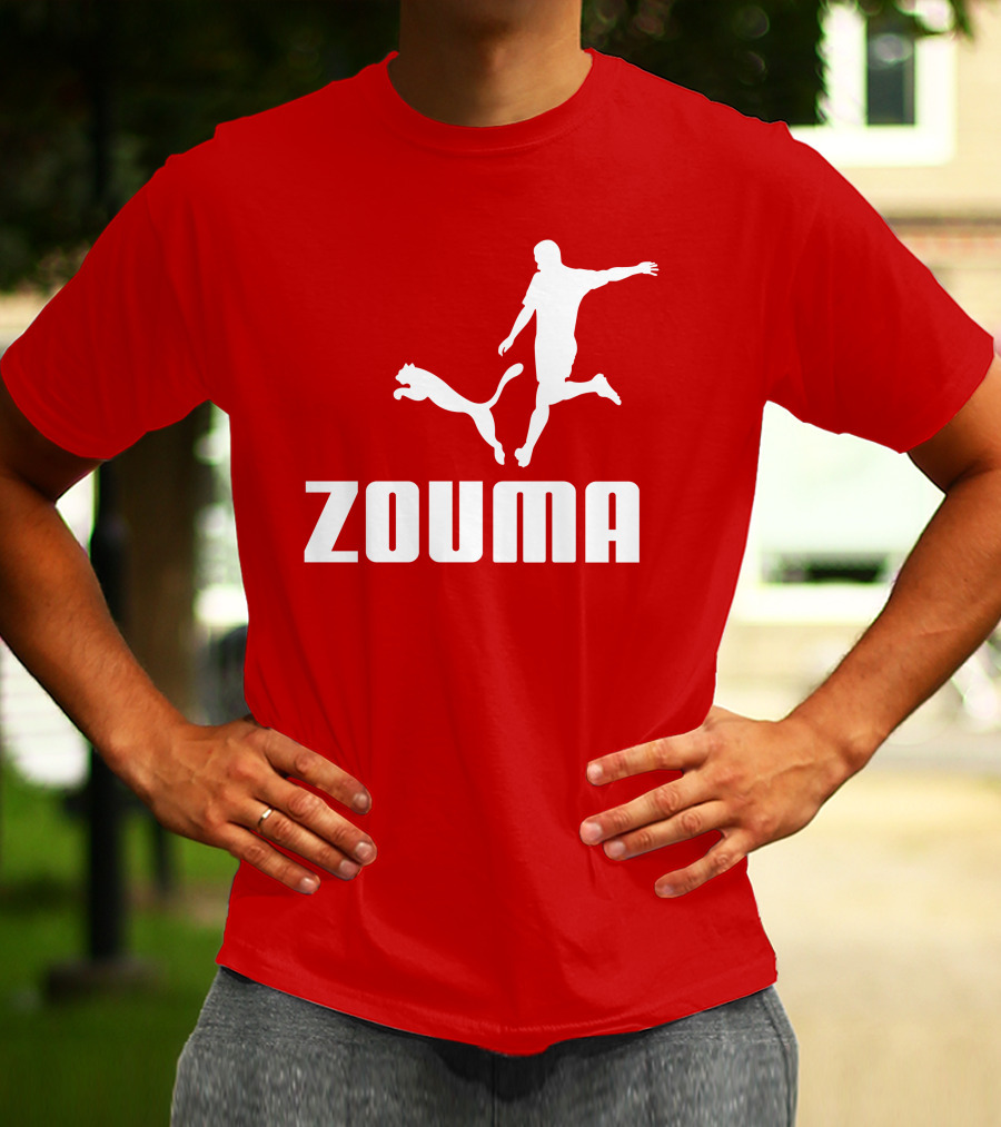 Zouma Player Silhouette With Cat Jumping T-Shirt