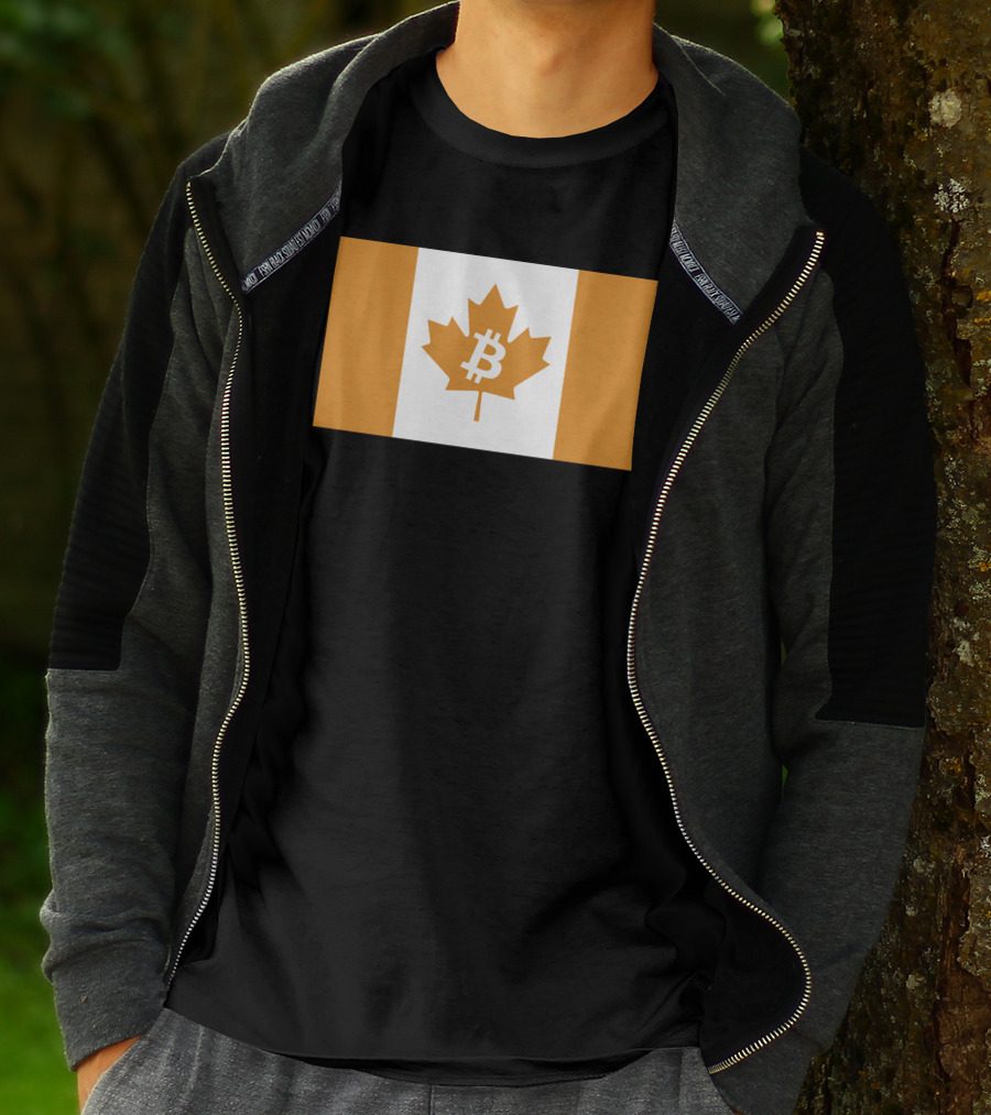 The Best Business Show Merch Bitcoin Canada Maple Leaf Orange Flag T-Shirt