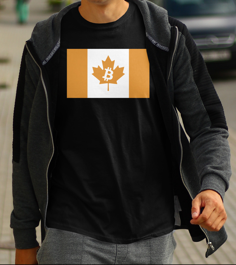 The Best Business Show Merch Bitcoin Canada Maple Leaf Orange Flag T-Shirt