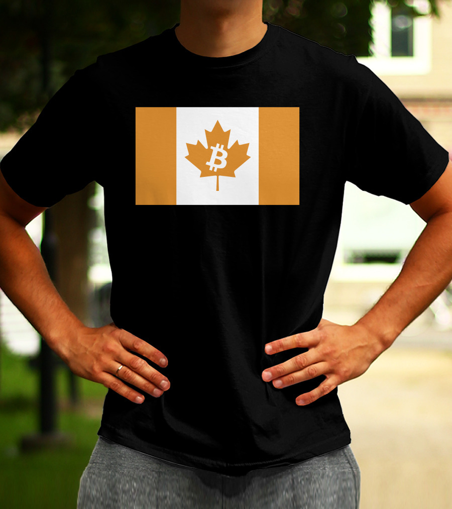 The Best Business Show Merch Bitcoin Canada Maple Leaf Orange Flag T-Shirt