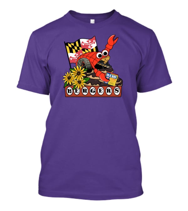 Maryland Flag Crab Bergers Old Bay Seasoning Flowers T-Shirt