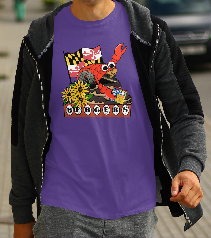 Maryland Flag Crab Bergers Old Bay Seasoning Flowers T-Shirt