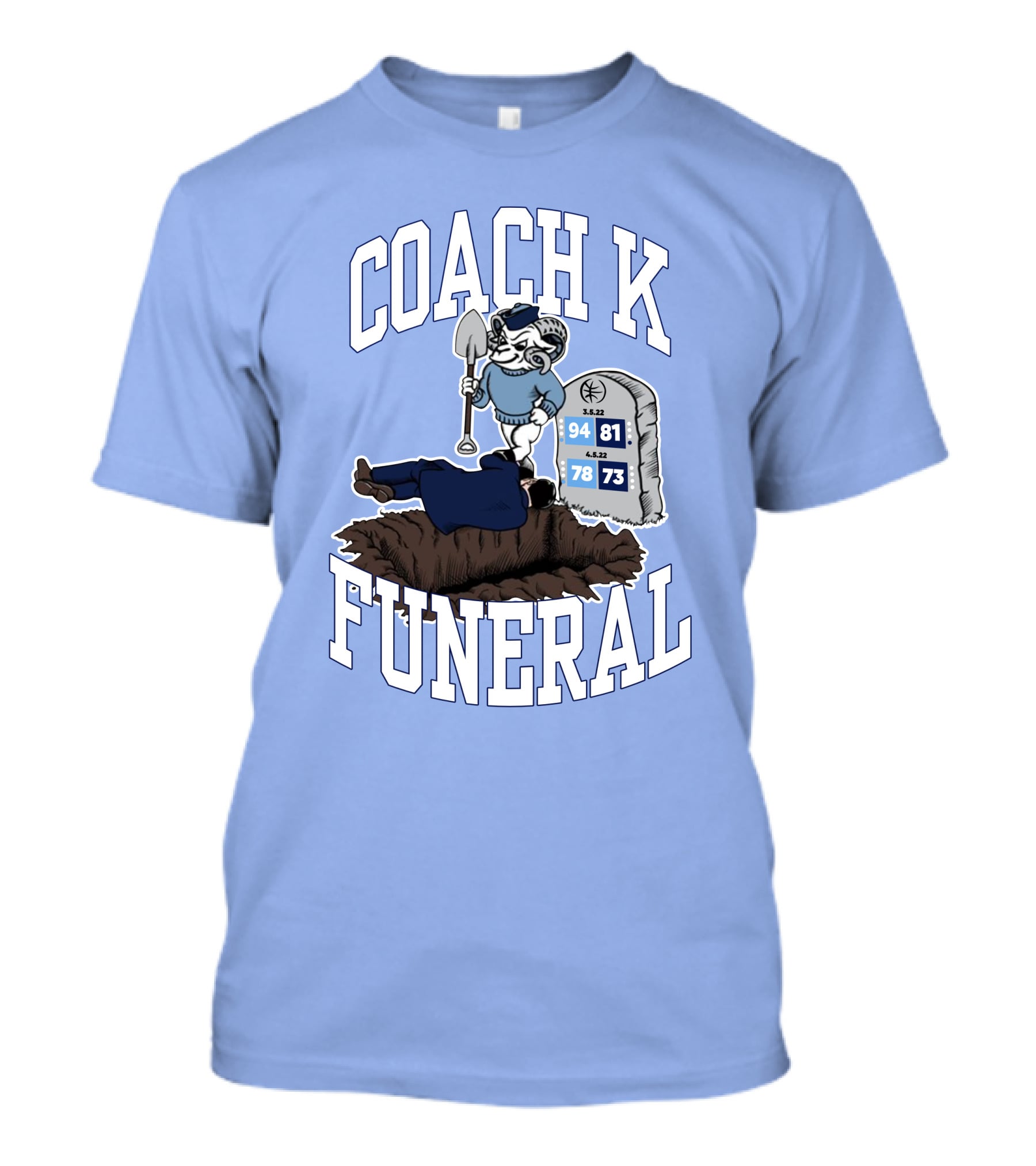 Coach K Funeral Barstoolbigcat March Game Dates Tombstone T-Shirt