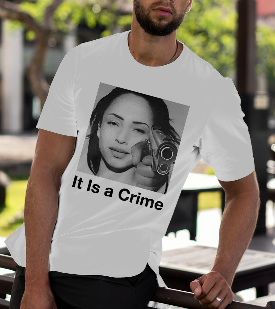 It Is A Crime Portrait Woman Holding Gun T-Shirt