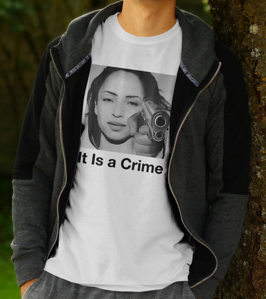It Is A Crime Portrait Woman Holding Gun T-Shirt