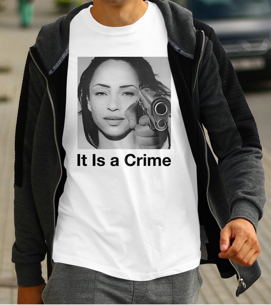 It Is A Crime Portrait Woman Holding Gun T-Shirt