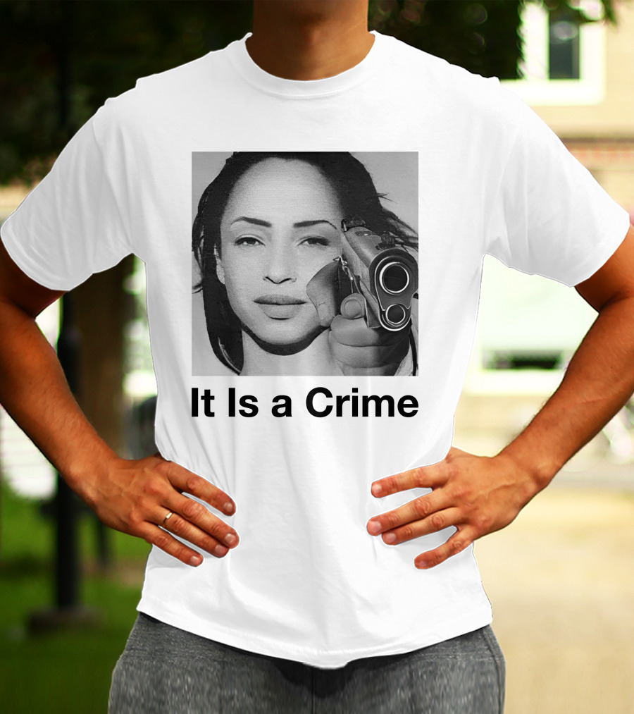 It Is A Crime Portrait Woman Holding Gun T-Shirt
