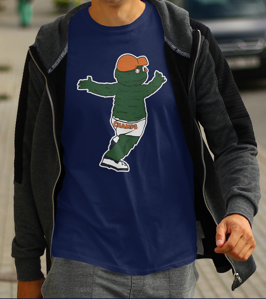Streaking Champs Gator Mascot With Orange Cap And Shades T-Shirt