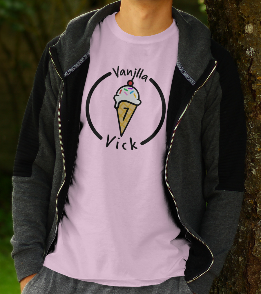 Vanilla Vick Ice Cream Cone No Border T-Shirt