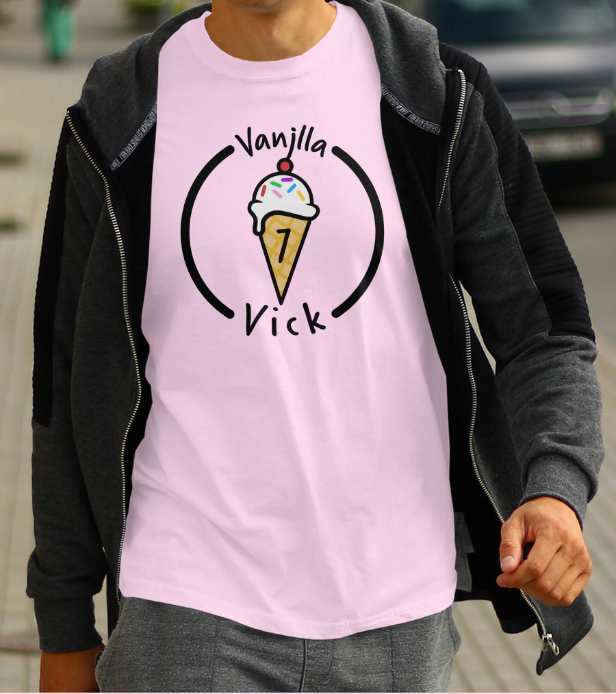 Vanilla Vick Ice Cream Cone No Border T-Shirt