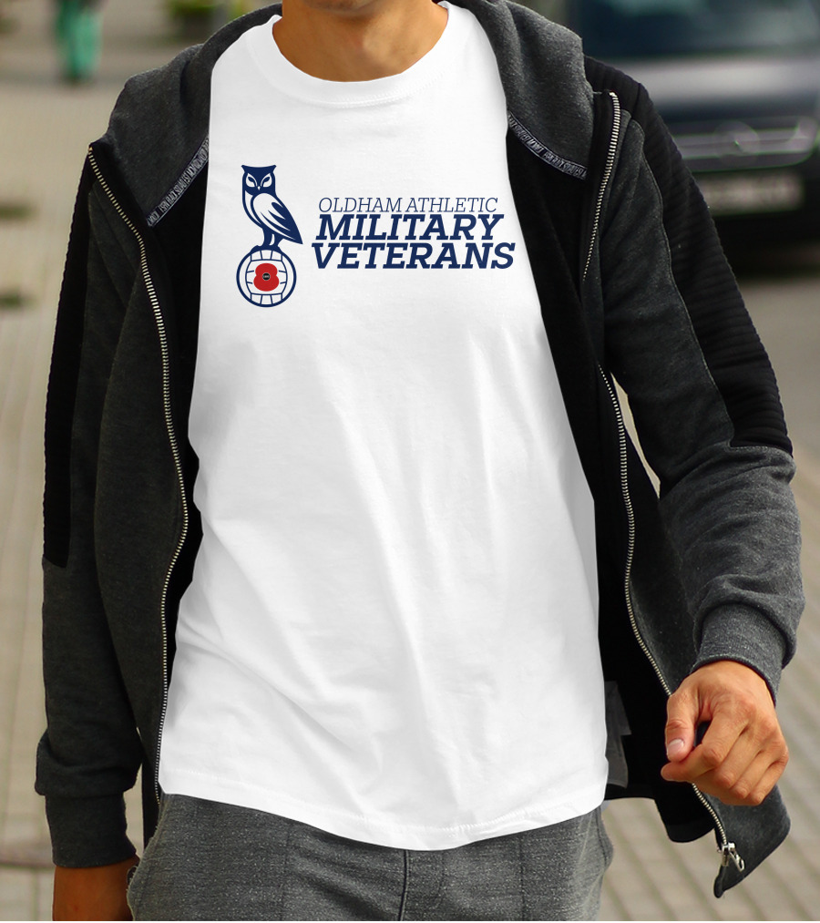 Oldham Athletic Military Veterans Poppy Owl T-Shirt