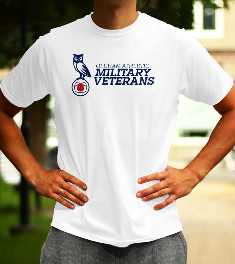 Oldham Athletic Military Veterans Poppy Owl T-Shirt