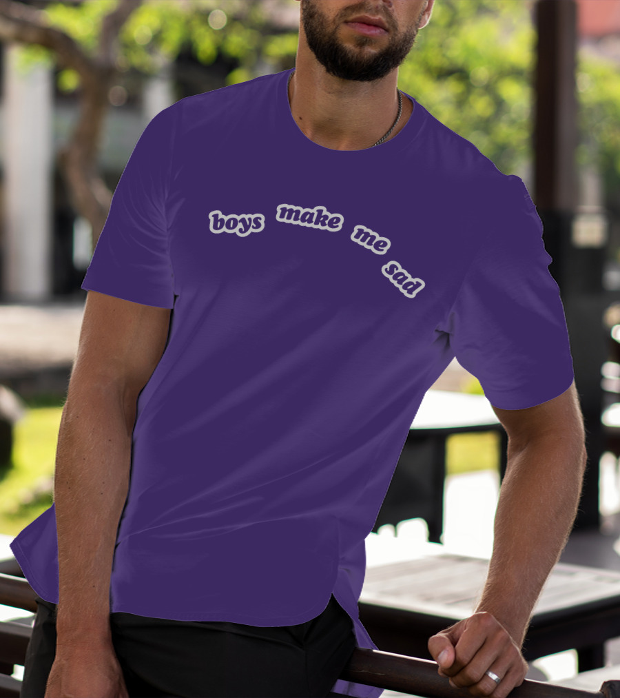 Boys Make Me Sad Purple Text Shirt Stylish T-Shirt