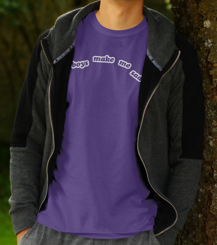 Boys Make Me Sad Purple Text Shirt Stylish T-Shirt