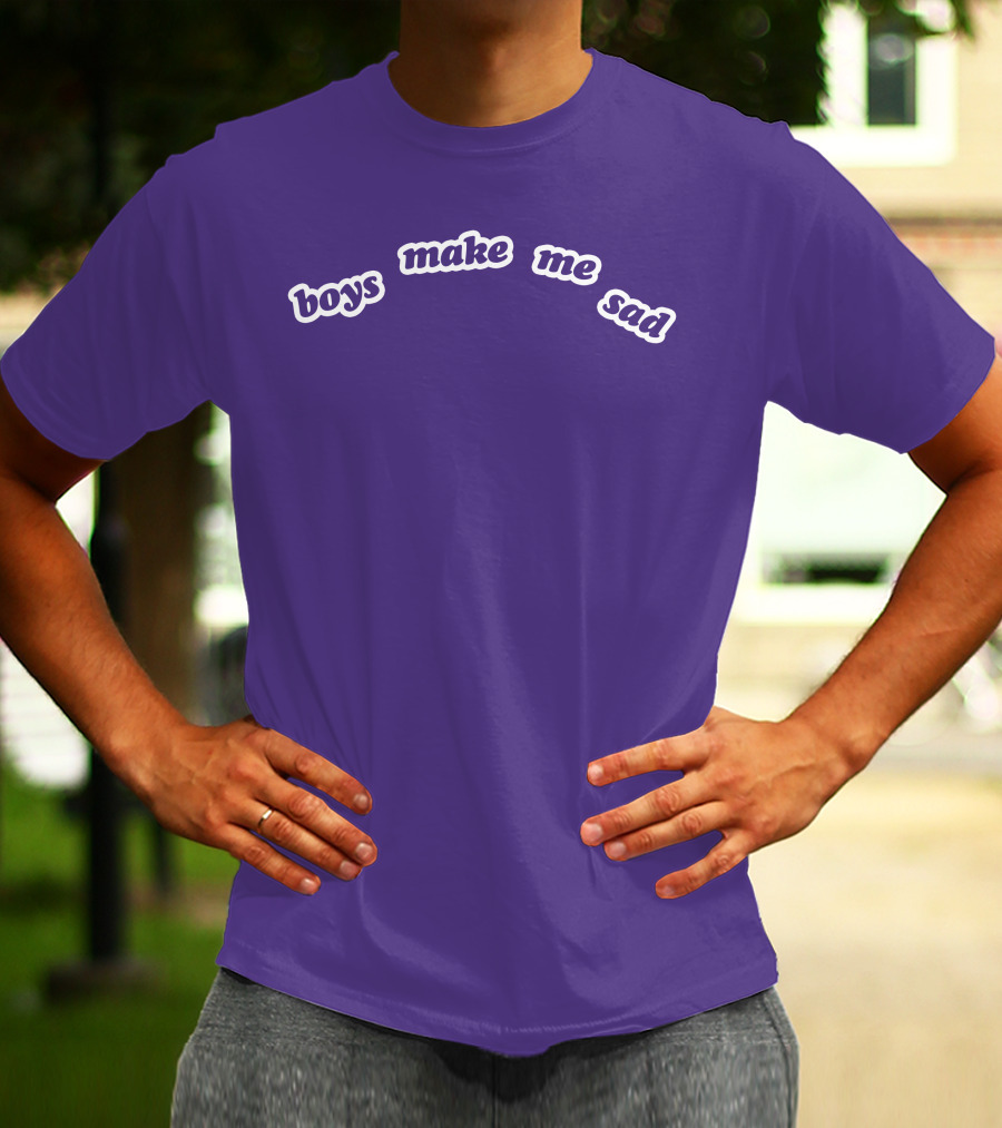Boys Make Me Sad Purple Text Shirt Stylish T-Shirt