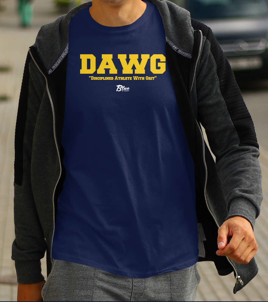 DAWG Disciplined Athlete With Grit Blue By Ninety T-Shirt