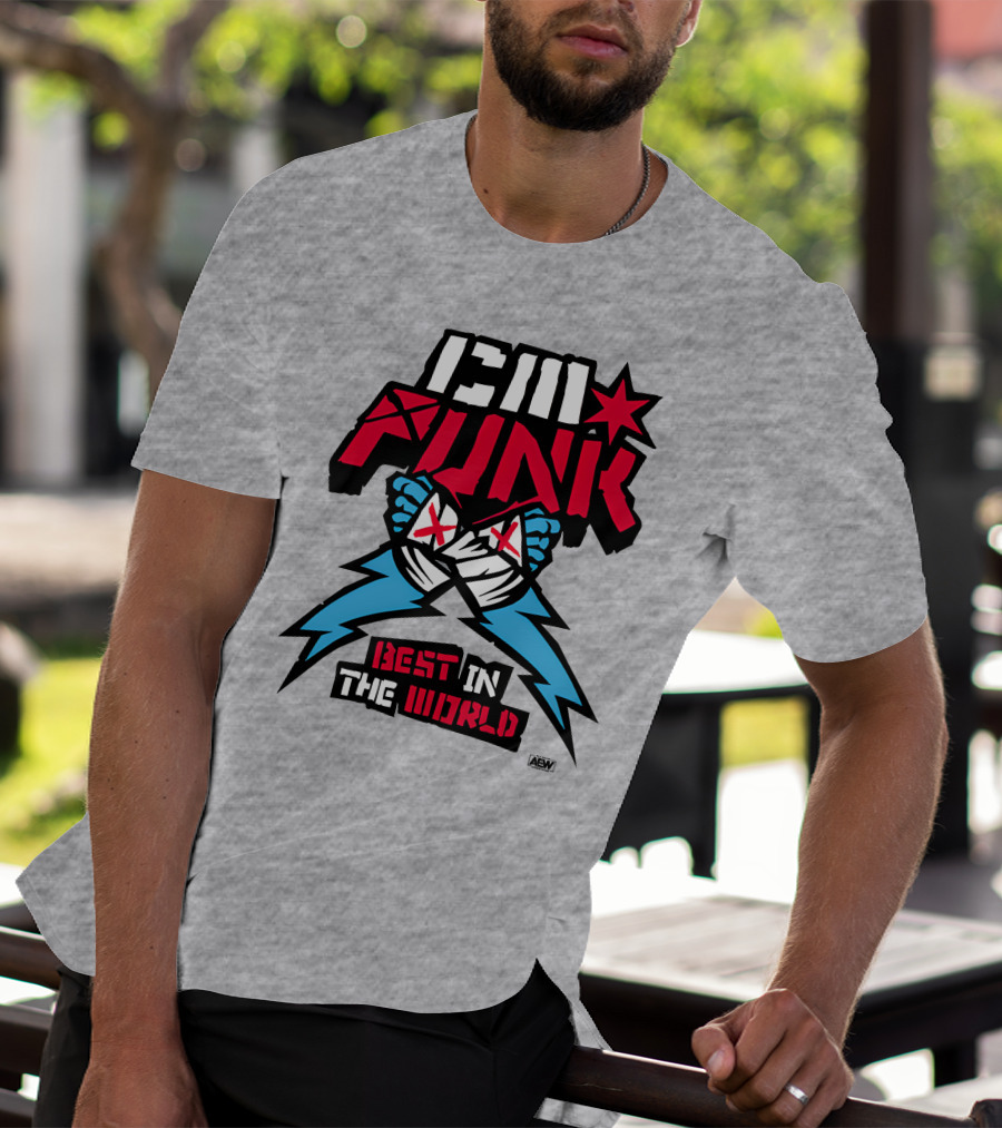 CM Punk AEW Best In The World Supercharged Ringer T-Shirt