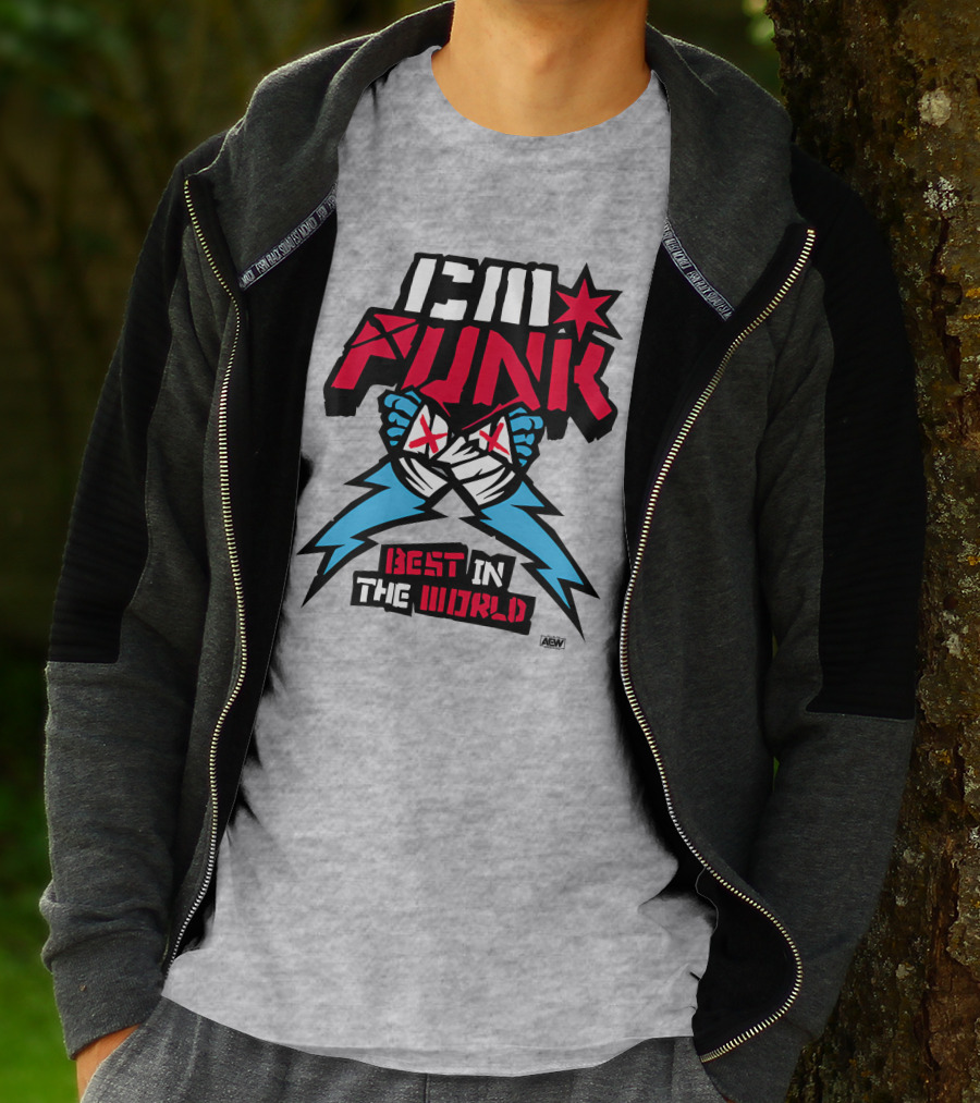 CM Punk AEW Best In The World Supercharged Ringer T-Shirt
