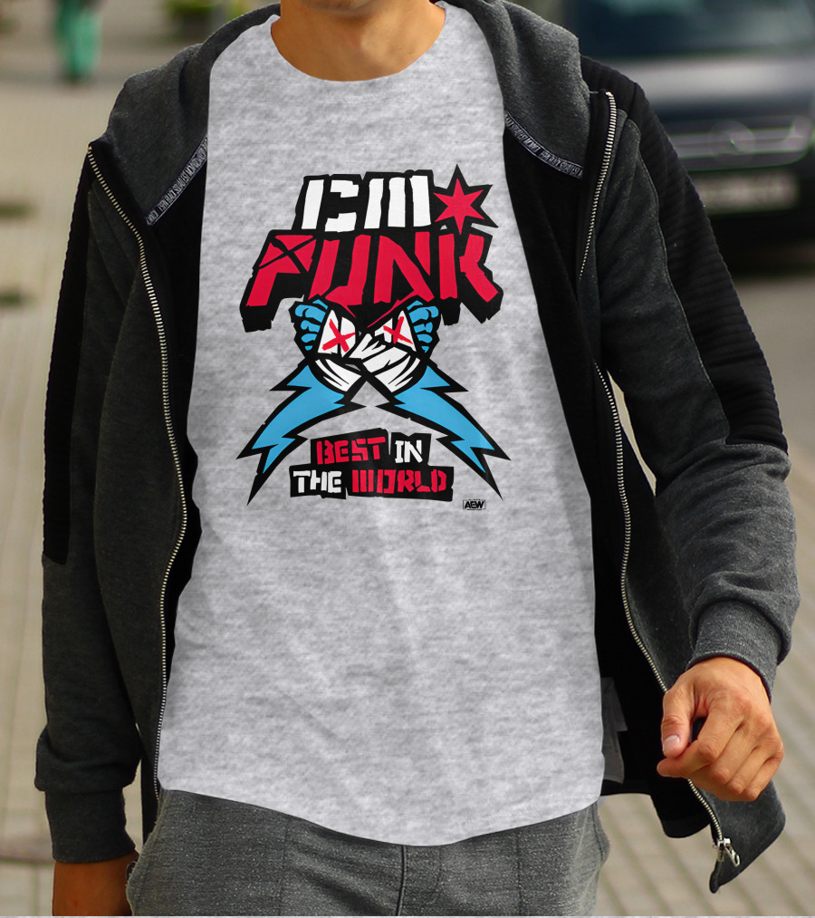 CM Punk AEW Best In The World Supercharged Ringer T-Shirt