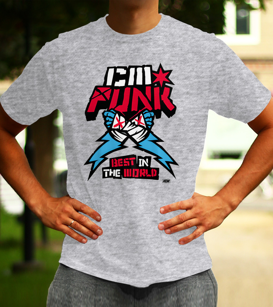 CM Punk AEW Best In The World Supercharged Ringer T-Shirt