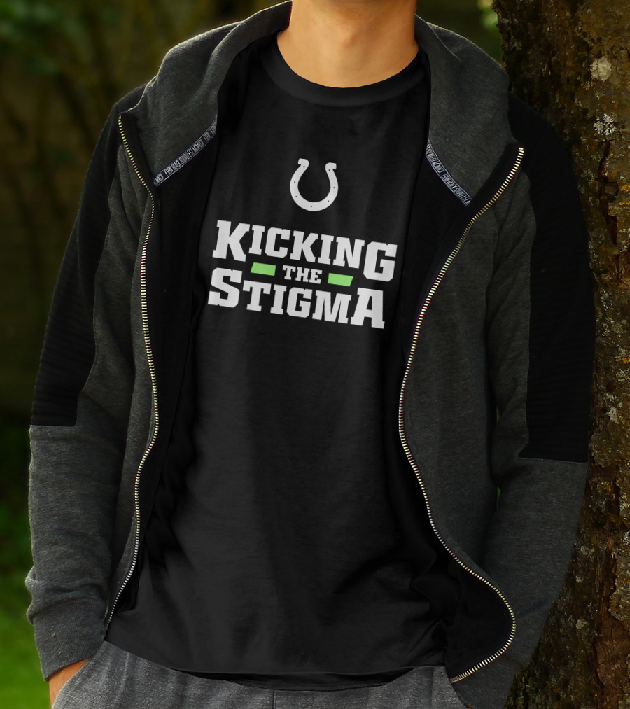 Colts Kicking The Stigma Football Horseshoe Initiative T-Shirt