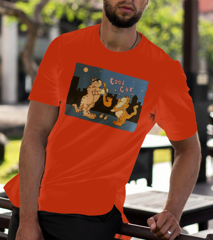 Cool Cat Night Jazz With Playful Felines And Spectators T-Shirt