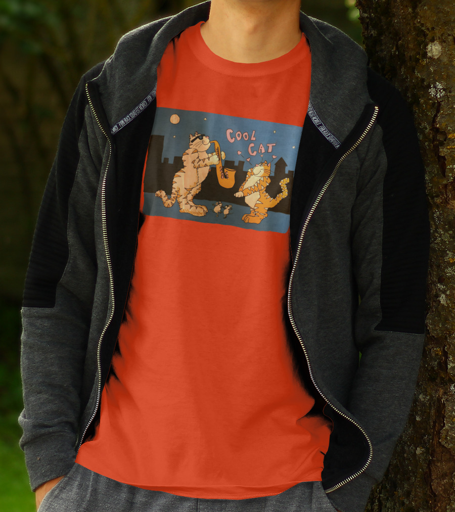 Cool Cat Night Jazz With Playful Felines And Spectators T-Shirt