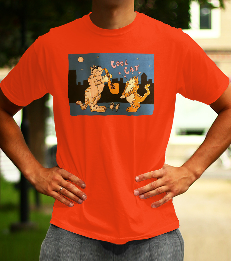 Cool Cat Night Jazz With Playful Felines And Spectators T-Shirt