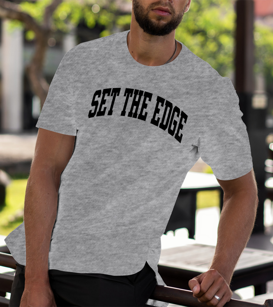 SET THE EDGE Football Defensive Strategy T-Shirt