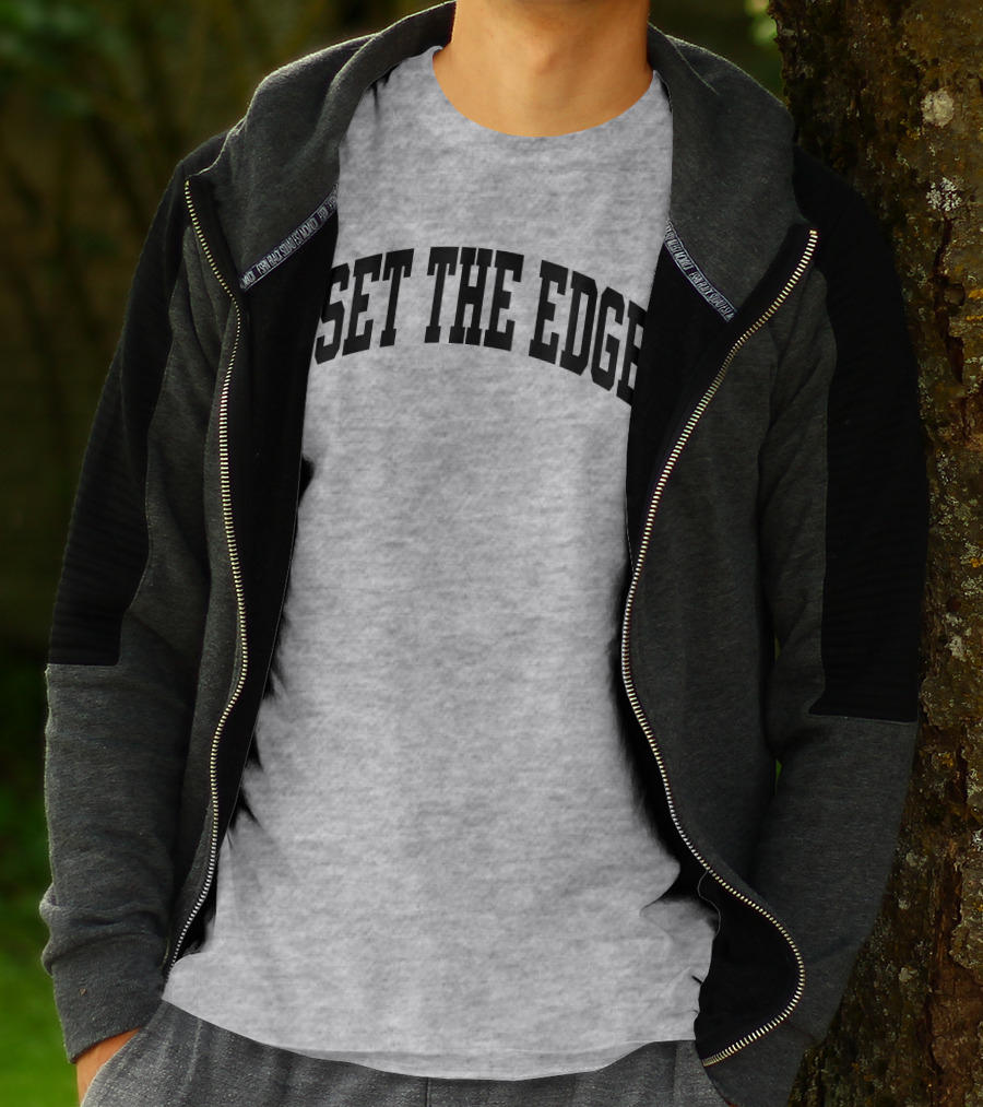 SET THE EDGE Football Defensive Strategy T-Shirt