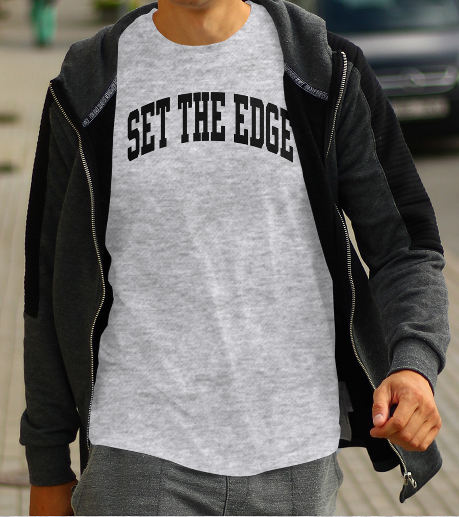 SET THE EDGE Football Defensive Strategy T-Shirt