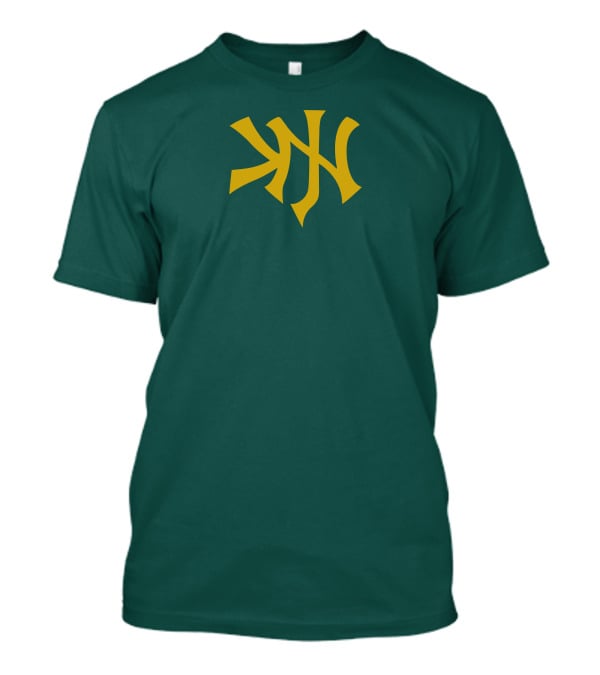Knj Fanjoy Yankees Logo Green Gold T-Shirt