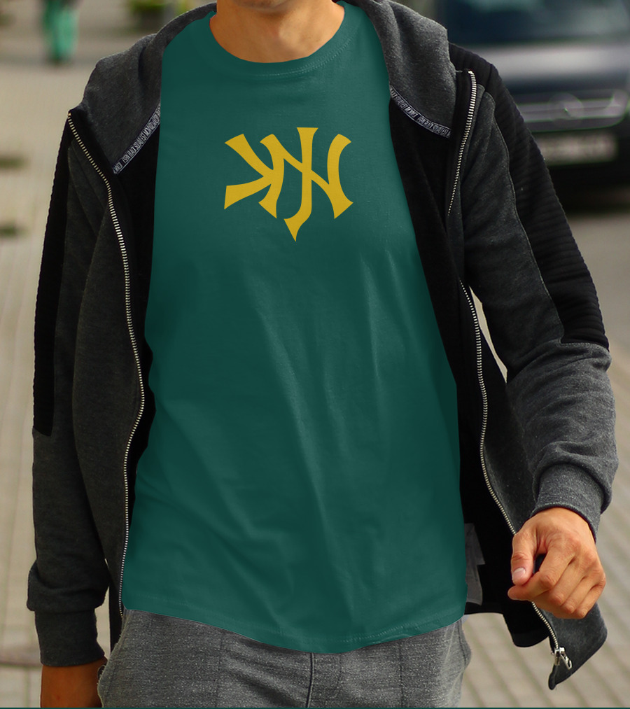 Knj Fanjoy Yankees Logo Green Gold T-Shirt