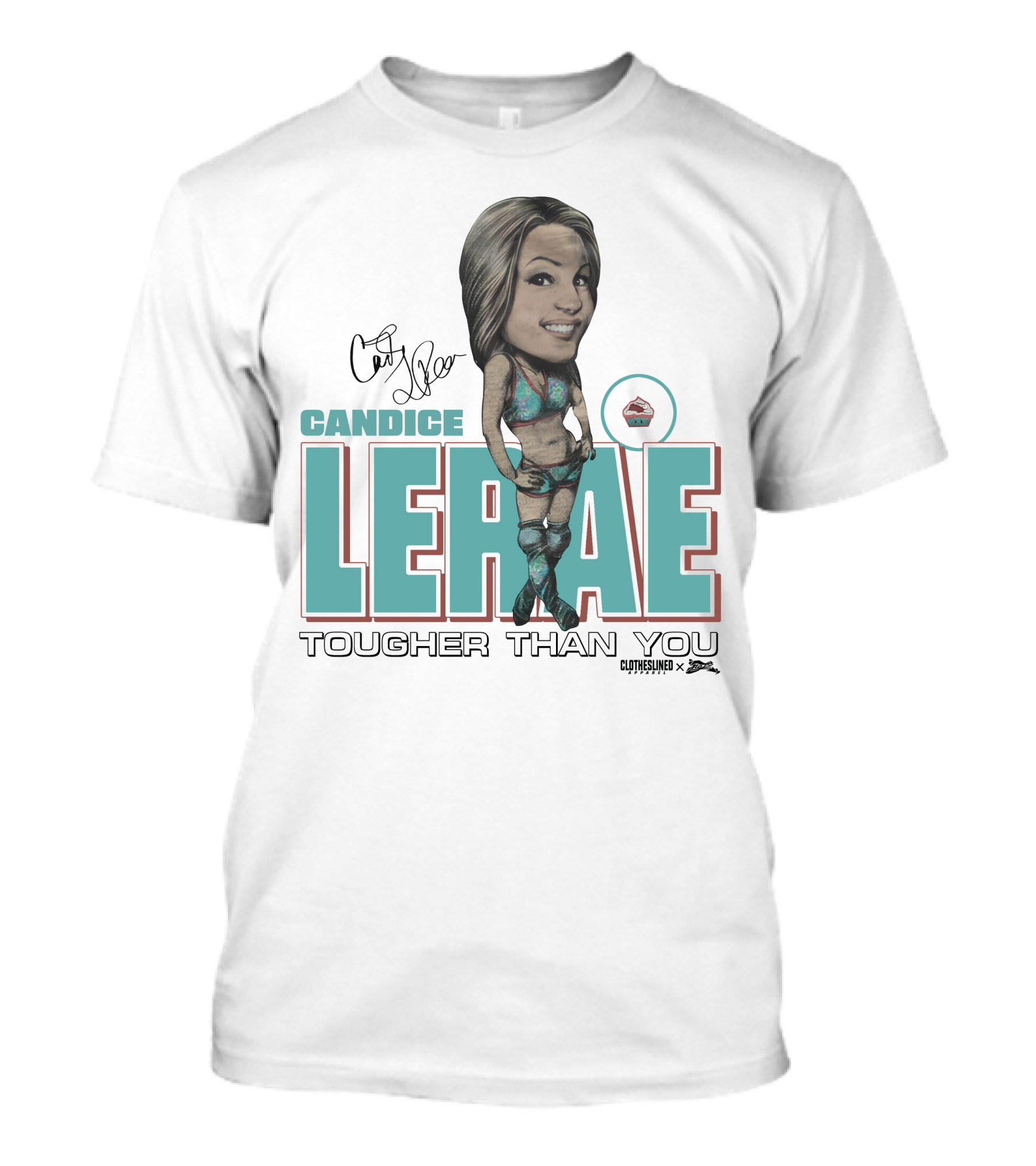 Candice Lerae Tougher Than You Clotheslined X Dynamite Kid Caricature T-Shirt